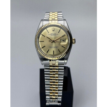 (SOLD!!) 36mm • 1978 Rolex DateJust 1601 Sigma Dial 2-Tone 18k Gold Bezel